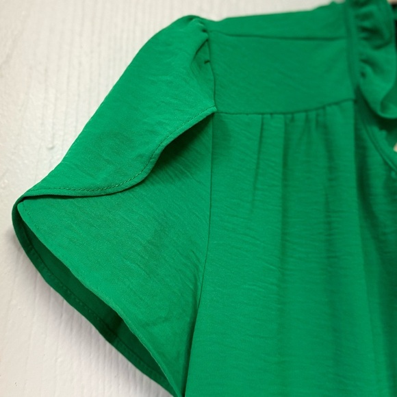 DKNY Vibrant Green Mock Turtleneck Envelope Sleeve Minidress - Picture 4 of 7